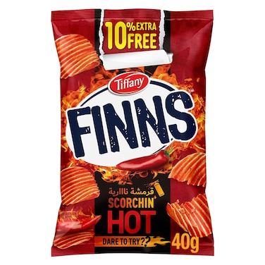 Tiffany Finns Crinkled Potato Chips Scorchin' Hot 36g
