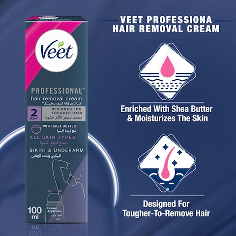 Veet Professional Hair Removal Cream With Shea Butter, 100ml