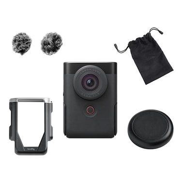 Canon PowerShot V10 Digital Camera with 25.4mm Lens and Advanced Vlogging Kit, Black