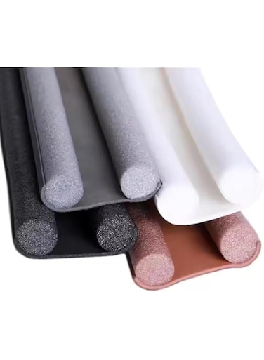 Durable Self-Adhesive Door Bottom Seal Strip &ndash; Soundproofing Noise Reduction Weatherproof Rubber Foam Draft Blocker Insect Barrier Easy to Install Flexible, Black, Gray, White, Brown