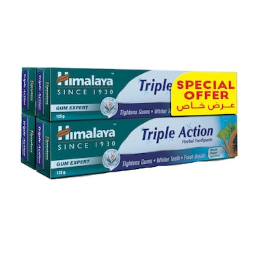 هيمالايا جام معجون أسنان إكسبرت ثلاثي المفعول بالأعشاب، 125 غرام حزمه من 4