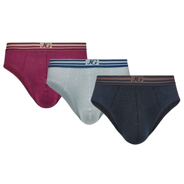 Men John Gladstone Classic Fit Brief, JGMBC-02, Multicolor, M, Pack of 3