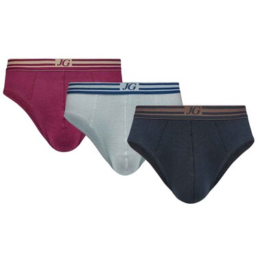 Men John Gladstone Classic Fit Brief, JGMBC-02, Multicolor, XXL, Pack of 3