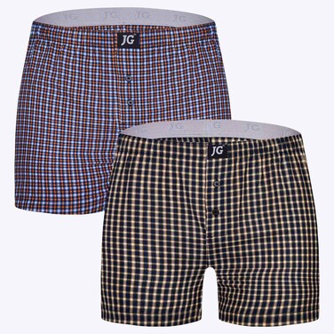Men John Gladstone Woven Classic Fit Boxer, JGMWB999, Multicolor, XXL, Pack of 2
