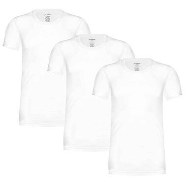Men John Gladstone Round-Neck T-Shirt, JGTR-07, White, XL, Pack of 3