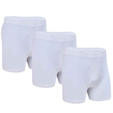 Men John Gladstone Classic Fit Shorty, JGS-12, White, M, Pack of 3