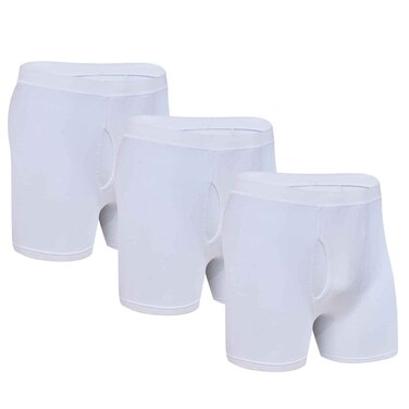 Men John Gladstone Classic Fit Shorty, JGS-12, White, L, Pack of 3