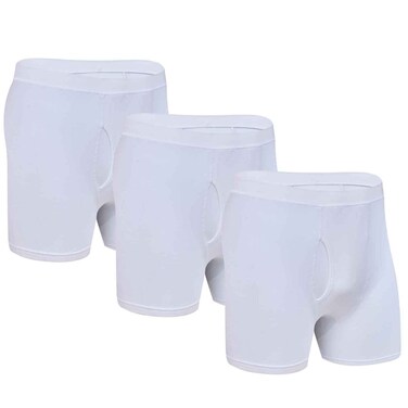 Men John Gladstone Classic Fit Shorty, JGS-12, White, XL, Pack of 3