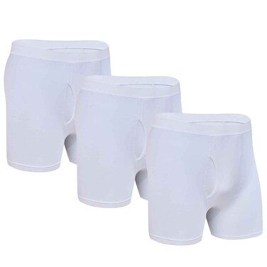 Men John Gladstone Classic Fit Shorty, JGS-12, White, XXL, Pack of 3
