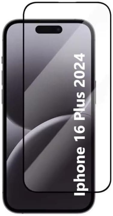 Muzz For Iphone 16 Plus Screen Protector, Tempered Glass [Full Adhesive][Full Coverage] [Bubble-Free] [Anti Scratch] HD Clear High Responsive Screen Protector for Iphone 16 Plus 2024 Black