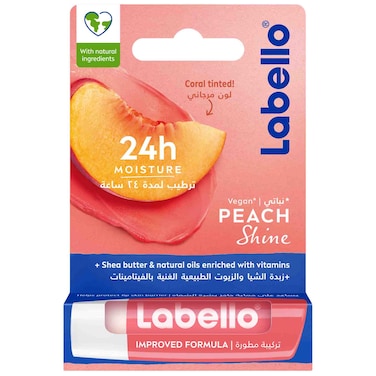 Labello 24-Hour Melt-in Moisture Peach Shine Lip Balm 4.8g