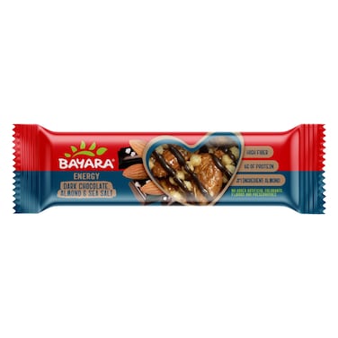 Bayara Almond and Sea Salt Dark Chocolate Energy Bar, 40g