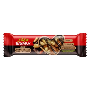 Bayara Peanut Butter and Dark Chocolate Energy Bar, 40g