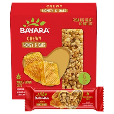 Bayara Honey and Oats Chewy Soft Bar, 30g Pack of 6