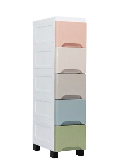 COOLBABY Plastic Cabinet 5 Drawers Storage Dresser ,20cm