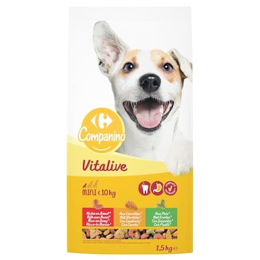 Carrefour Vitalive Beef Vegetables Croquettes Mini Adult Dog, 1.5kg