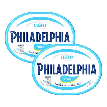 Kraft Philadelphia Light Cream Cheese Spread, 280g Pack of 2