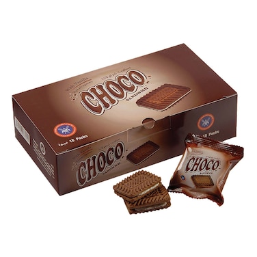 Kuwait Flour Mills and Bakeries Choco Sandwich, 15g Pack of 18