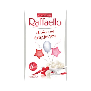 Raffaello Premium Coconut &amp; Almond Treat, Multi Pack, 8 Individually Wrapped Pralines, 80g