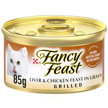 Purina Fancy Feast Classic Pate Grilled Liver and Chicken Feast in Gravy Cat Food, 85g