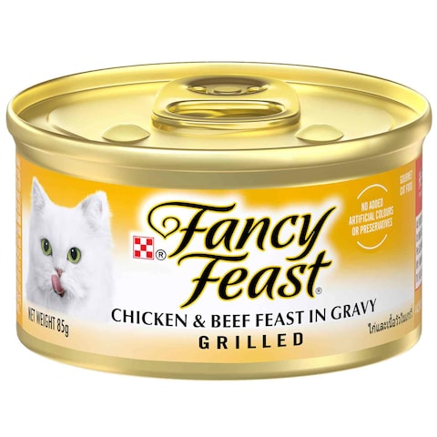 Purina Fancy Feast Classic Pate Chicken and Beef Feast in Gravy Cat Food Can, 85g