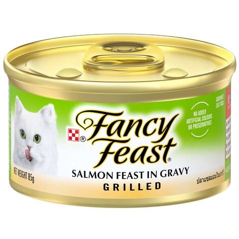 Purina Fancy Feast Grilled Salmon Feast in Gravy Cat Food Can, 85g