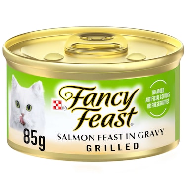 Purina Fancy Feast Grilled Salmon Feast in Gravy Cat Food Can, 85g