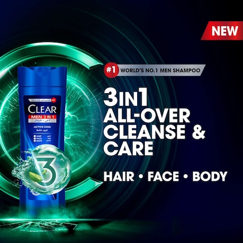 Clear  3 in 1 Shampoo For Men Active Cool 400ml