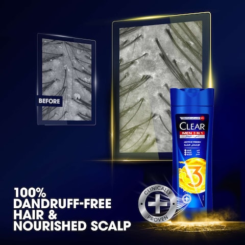 Clear  3 in 1 Shampoo For Men Active Fresh  400ml