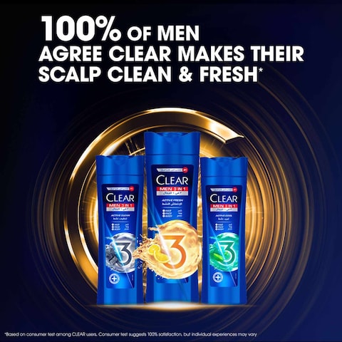 Clear  3 in 1 Shampoo For Men Active Fresh  400ml