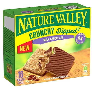 Nature Valley Crunchy Dipped Milk Chocolate Oats Bar, 20g Pack of 8
