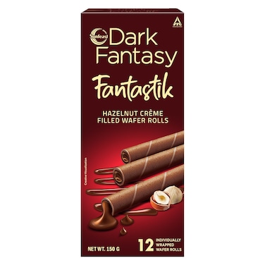 Sunfeast Dark Fantasy Fantastik Hazelnut Wafer Roll, 150g