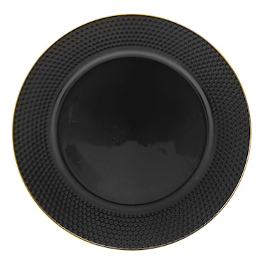 Porcelain Embossed Dinner Plate Black 26.5cm