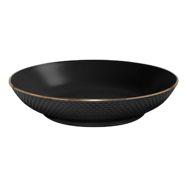 Porcelain Embossed Soup Bowl Black 20cm