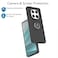 Xiaomi Redmi Note 14 Pro Case Flexible Silicone Protective Bumper, Camera Protection Thin Translucent Shockproof Matte Cover with 360 rotational Magnetic Ring Holder For Redmi Note 14 Pro 5G (Green)
