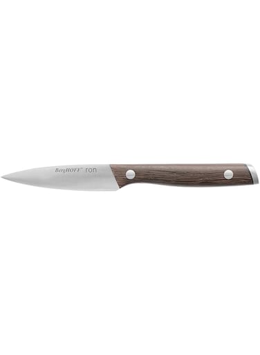 Berghoff RON Acapu Paring Knife 3.25" Silver &amp; Brown Crack-resistant Ergonomically Designed Wood Handle Sharp &amp; Well Balanced