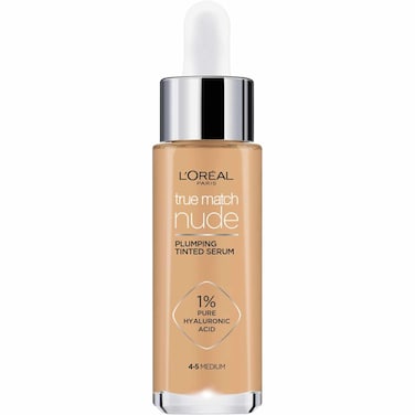 L'Oreal Paris True Match Nude Plumping Tinted Serum Foundation, 4-5 Medium