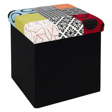 Foldable Patchwork Storage Pouffe