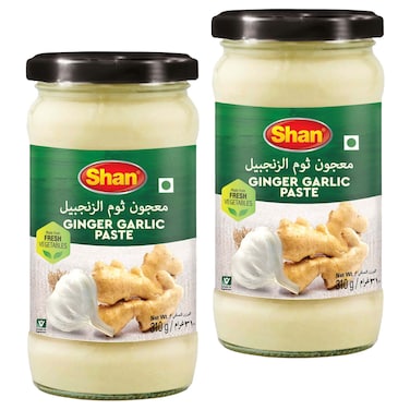 Shan Ginger Garlic Paste Made from Fresh Vegetable 310g Pack of 2