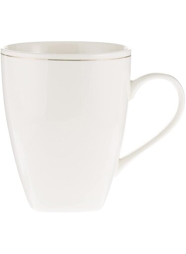 Royalford 14Oz Bone Wave Square Coffee Mug - Large Coffee and Tea Mug, Traditional Extra Large Tea Mug, Thick Wall Small Portable Mug  Comfortable Handle   Ideal for Hot and Cold Drinks