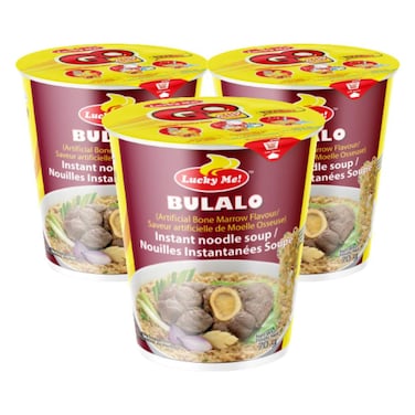 Lucky Me! Go Cup Bulalo Bone Marrow Flavour Instant Noodle Soup, 70g Pack of 3
