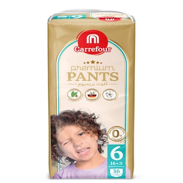 Carrefour Premium Diaper Pants Size 6 16kg+ 36 Pants