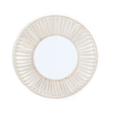 Pan Home Syndril Macrame Round Mirror Dia 80cm - Natural