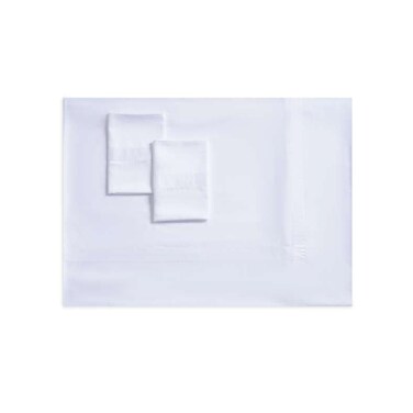 طقم غطاء لحاف بان هوم لوكس قطني تنسل، 3 قطع، 200×200 سم - أبيض