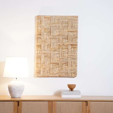 لوحة جدارية مستطيلة من بان هوم سايج أباكا 90x60x6 سم - بني