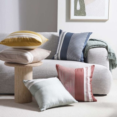 غطاء وسادة مخطط من بان هوم أفينيتي رايون 50×50 سم - أزرق