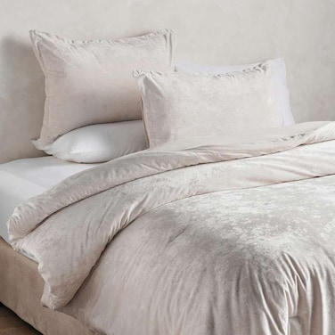 طقم لحاف بان هوم أوربان بلش فيلفيت، 3 قطع، 160×220 سم - بيج