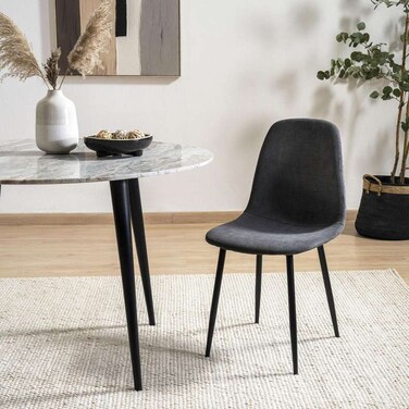 Pan Home Walter Dining Chair - Dark Grey Black