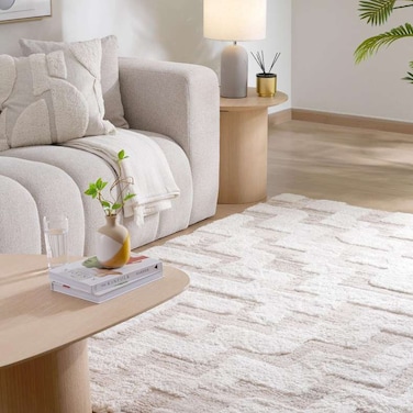 سجادة بان هوم نوكا المصنوعة من البوليستر، 200×290 سم - بيج