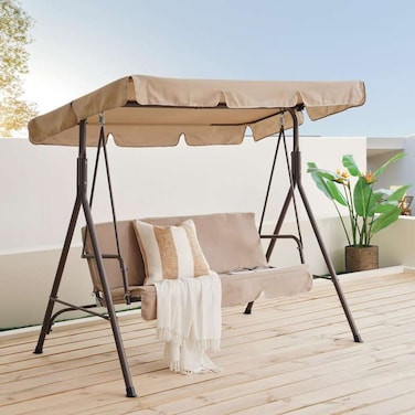 Pan Home Iraa Outdoor 3 Seater Swing - Beige